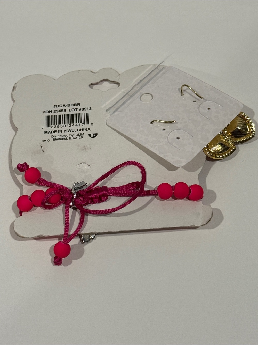 Hope Pink Adjustable Bracelet with Pink Heart Earrings - Picture 5 of 5